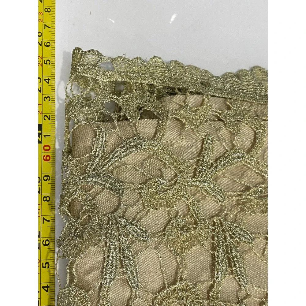 GMI‎ Gold Lace Overlay Skirt Women's Size 12 Pencil Lined Career